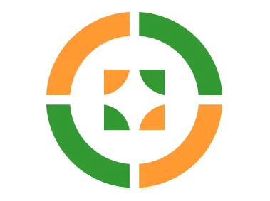 Circle Made of Quarter Pieces Logo Template