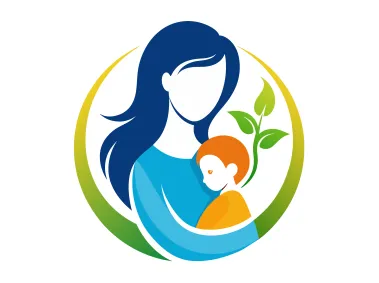 Circle Mother and Baby Logo Template