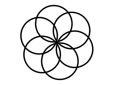 Circular Oriental Spiral Flower Design Logo Template