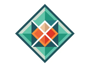 Colored Abstract Geometric Shape Pattern Logo Template