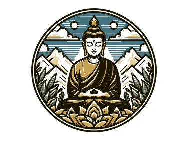 Colored Buddha Illustration Logo Template