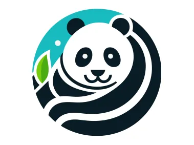 Colored Circle Panda Logo Template