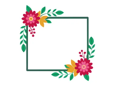 Colored Floral Frame Border Illustration Vector