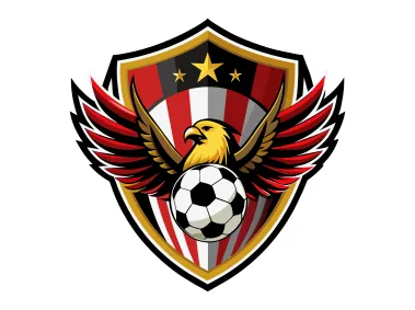 Colored Football Club with Eagle and Soccer Ball Logo Template