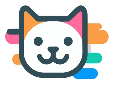 Colored Happy Cat Logo Template