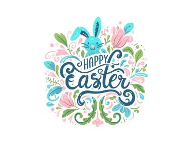 Colored Happy Easter Calligraphy Vector