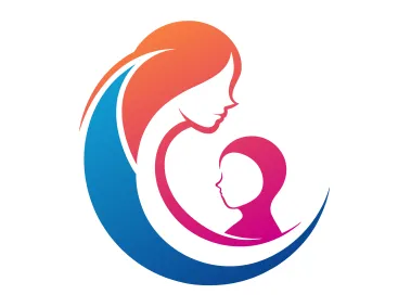 Colored Mother and Baby Concept Logo Template