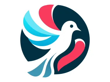 Colored Pigeon Bird in Circle Logo Template