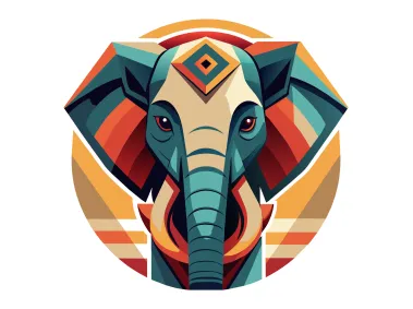 Colorful Elephant Design Logo Template