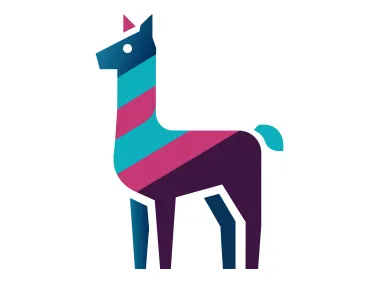 Colorful Geometric Alpaka Animal Logo Template