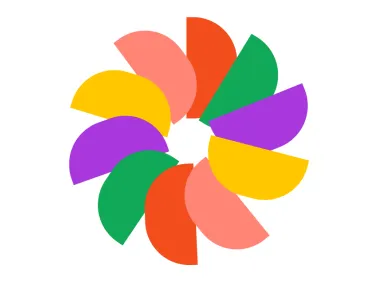 Colorful Wind Vane Geometric Shape Logo Template