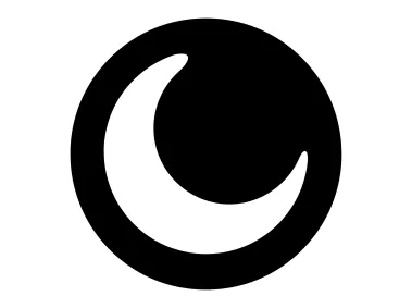 Crescent Moon Symbol in Circle Logo Template
