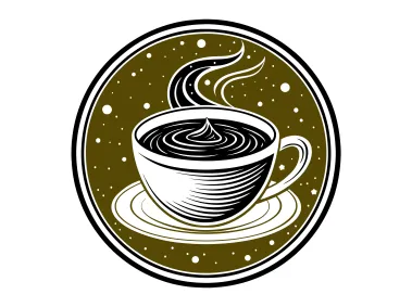 Cup of Coffee in Circle Logo Template
