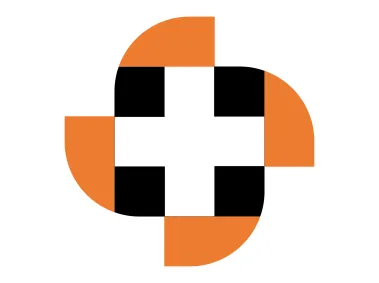 Curved Cross Geometric Shape Logo Template