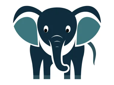 Cute Elephant Drawing Logo Template