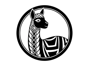 Decorative Alpaka in Circle Logo Template