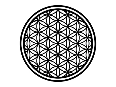 Decorative Circle Black Flower Pattern Logo Template