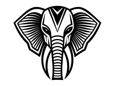 Decorative Elephant Design Logo Template