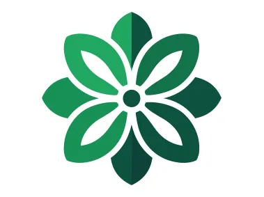 Decorative Green Flower Logo Template