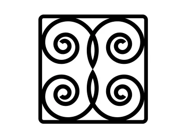 Decorative Spirals in Square Shape Logo Template