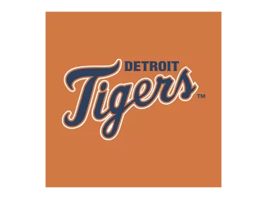 Detroit Tigers Wordmark Orange Background Logo
