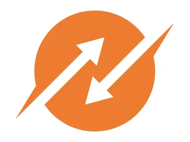 Diagonal Arrows Intersecting in Circle Logo Template