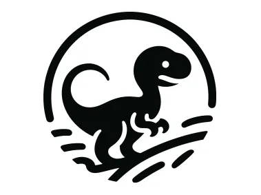 Dinosaur in Circle Logo Template