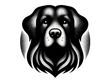 Dog Halftone Dotted Logo Template