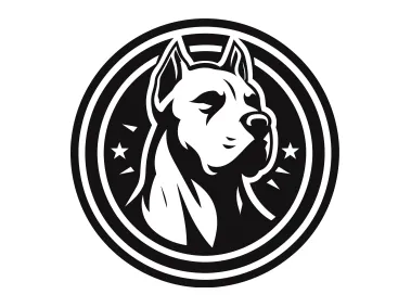 Dogo Argentino in Circle Logo Template