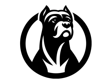 Dogo Argentino in Circle Logo Template