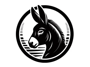 Donkey in Circle Logo Template