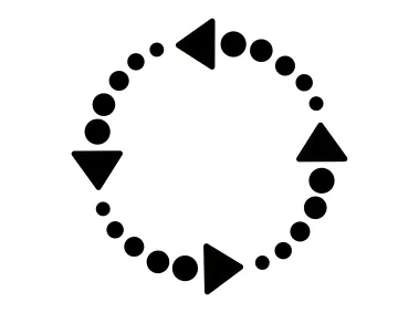 Dotted Rounded Circle Four Arrows Cycle Logo Template