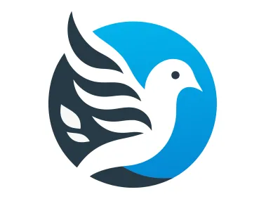 Dove in Blue Circle Logo Template