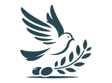Dove with Olive Branch and Black Olive Logo Template
