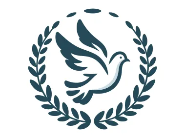 Dove with Olive Branch Wreath Logo Template