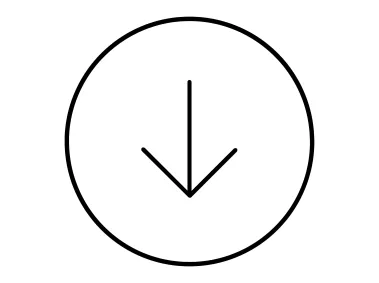 Down Arrow in Circle Logo Template