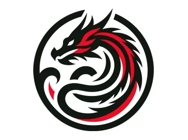 Dragon in Circle Logo Template