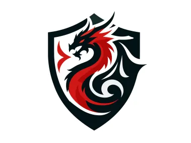 Dragon in Shield Logo Template