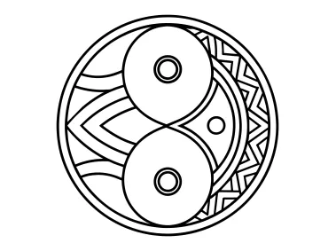 Dual Orbit Mandala Logo Template