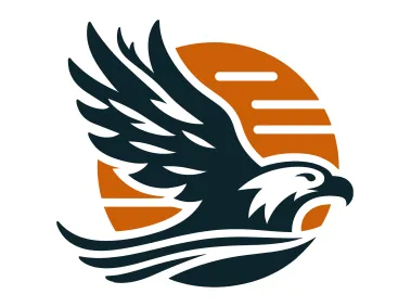 Eagle Flying in Front of the Sun Logo Template