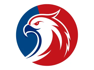 Eagle Head in Red Blue Circle Logo Template