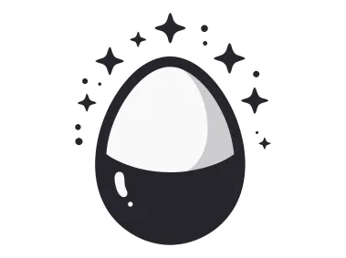 Egg Silhouette with Starts Logo Template