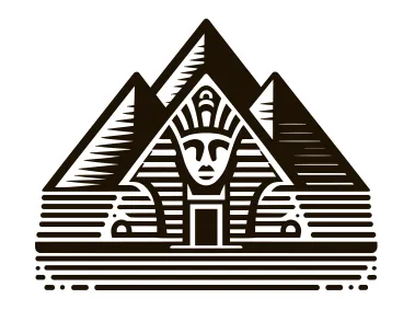 Egyptian Pyramids with Sphinx Silhouette Logo Template