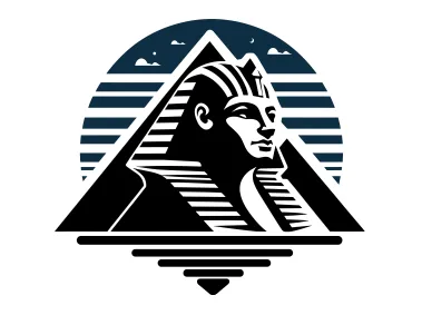 Egyptian Pyramids with Sphinx Silhouette Logo Template