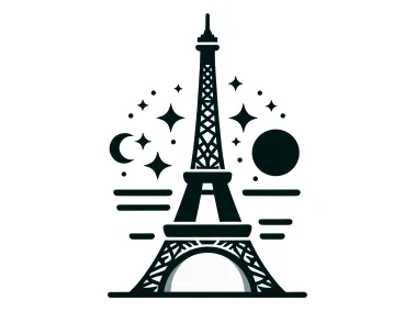 Eiffel Tower Illustration Logo Template