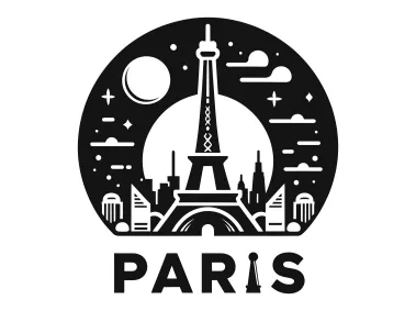 Eiffel Tower with Paris City Logo Template