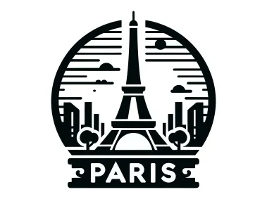 Eiffel Tower with Paris Wordmark Logo Template