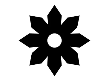 Eight Petals Black Flower Logo Template