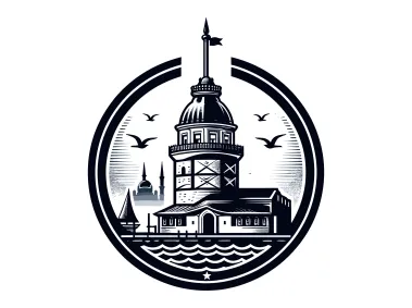 Elegant Monochrome Maiden’s Tower Vector