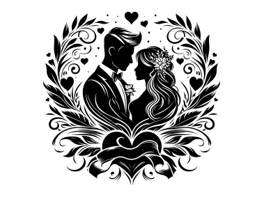 Elegant Romantic Silhouette Vector